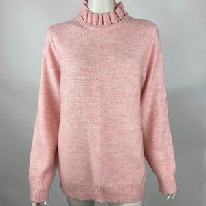 J. Crew Pink Cowl Neck Sweater